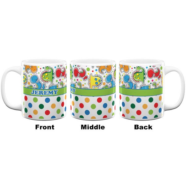 Dinosaur Print & Dots Coffee Mug - 11 oz - White APPROVAL