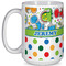 Dinosaur Print & Dots 15 Oz Coffee Mug - White (Personalized)