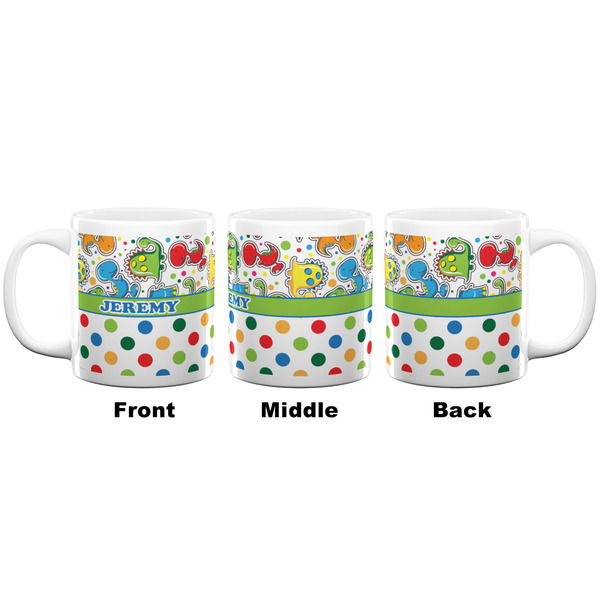 Dinosaur Print & Dots Coffee Mug - 20 oz - White APPROVAL