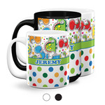 Dinosaur Print & Dots Coffee Mugs (Personalized)