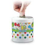 Dinosaur Print & Dots Coin Bank (Personalized)