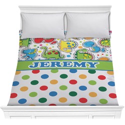 Dinosaur Print & Dots Comforter - Full / Queen (Personalized)