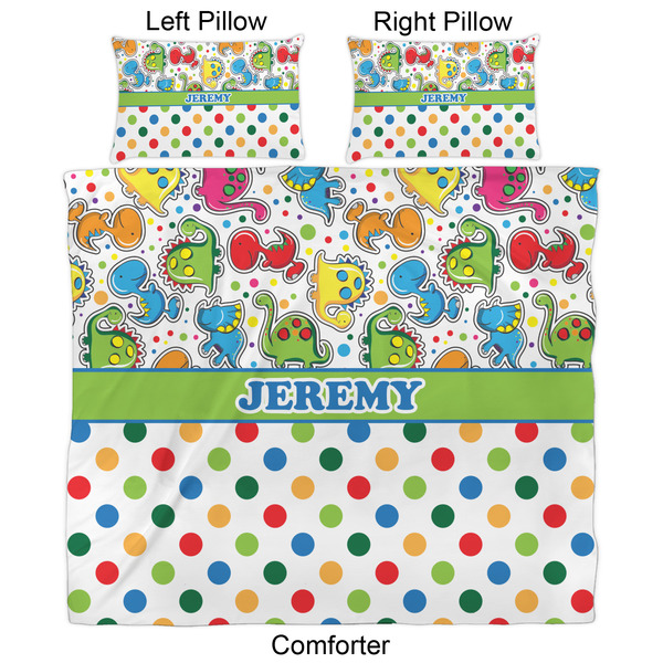 Dinosaur Print & Dots Comforter Set - King - Approval