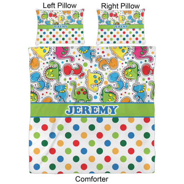 Dinosaur Print & Dots Comforter Set - Queen - Approval