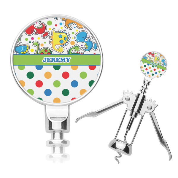 Custom Dinosaur Print & Dots Corkscrew (Personalized)
