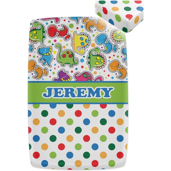 Dinosaur Print & Dots Crib Fitted Sheet - Apvl