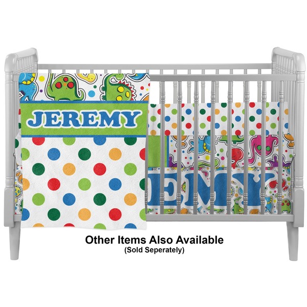 Dinosaur Print & Dots Crib - Profile Sold Seperately
