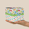 Dinosaur Print & Dots Cube Favor Gift Box - On Hand - Scale View