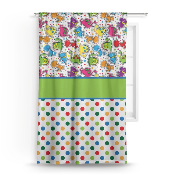 Custom Dinosaur Print & Dots Curtain