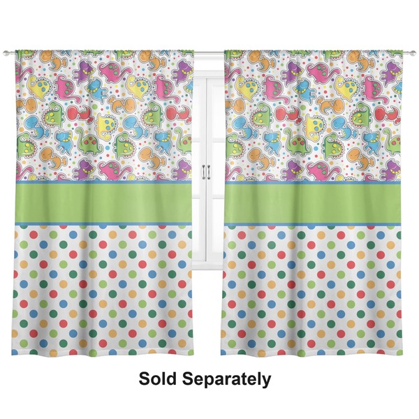Dinosaur Print & Dots Curtains