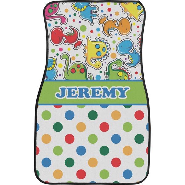 Dinosaur Print & Dots Custom Car Floor Mats (Front Seat)