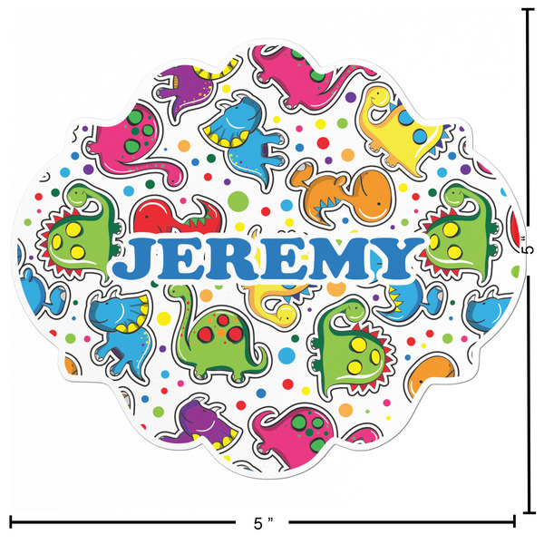 Dinosaur Print & Dots Custom Shape Iron On Patches - L - APPROVAL