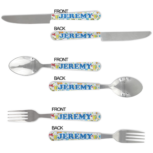Dinosaur Print & Dots Cutlery Set - APPROVAL