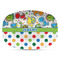 Dinosaur Print & Dots Plastic Platter - Microwave & Oven Safe Composite Polymer (Personalized)