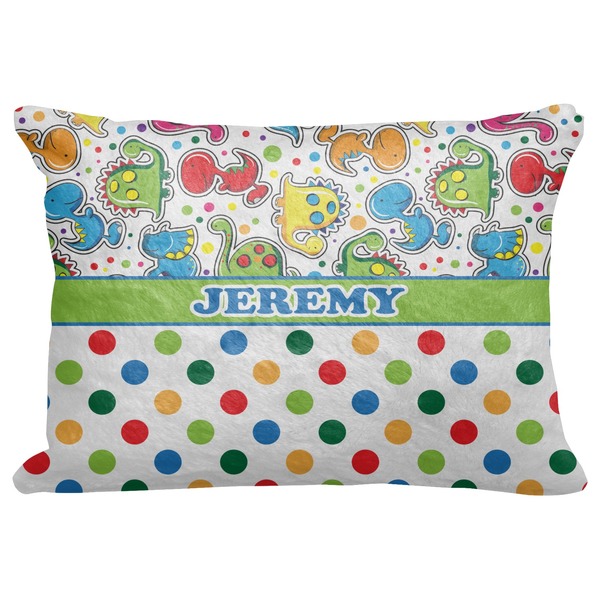 Custom Dinosaur Print & Dots Decorative Baby Pillowcase - 16"x12" (Personalized)