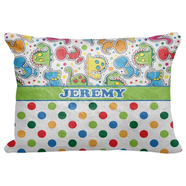 Custom Dinosaur Print & Dots Decorative Baby Pillowcase - 16"x12" (Personalized)