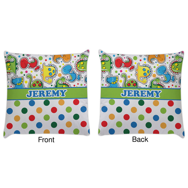 Dinosaur Print & Dots Decorative Pillow Case - Approval