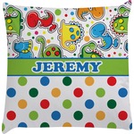 Dinosaur Print & Dots Decorative Pillow Case (Personalized)
