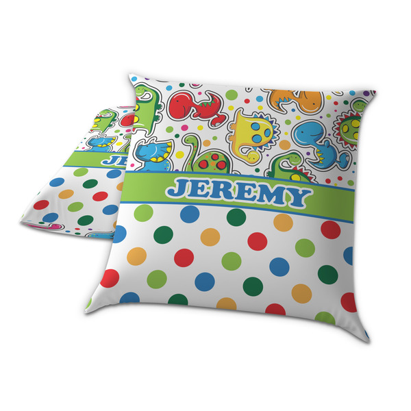 Dinosaur Print & Dots Decorative Pillow Case - TWO