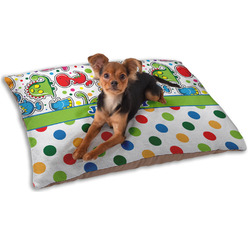Dinosaur Print & Dots Dog Bed - Small w/ Name or Text