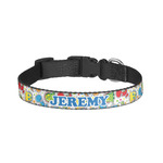 Dinosaur Print & Dots Dog Collar - Large (Personalized)