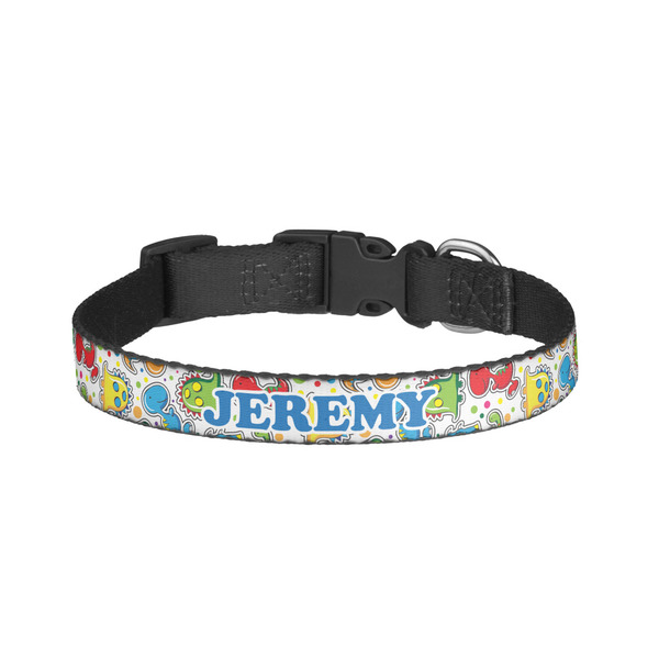 Custom Dinosaur Print & Dots Dog Collar - Small (Personalized)