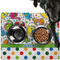 Dinosaur Print & Dots Dog Food Mat - Large LIFESTYLE