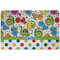 Dinosaur Print & Dots Dog Food Mat w/ Name or Text