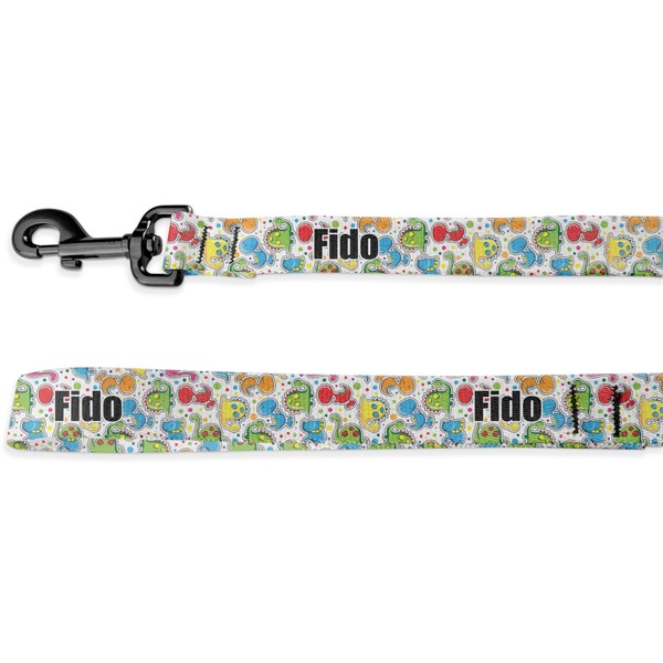Custom Dinosaur Print & Dots Deluxe Dog Leash - 4 ft (Personalized)