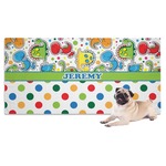 Dinosaur Print & Dots Dog Towel (Personalized)