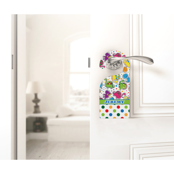 Dinosaur Print & Dots Door Hanger - LIFESTYLE