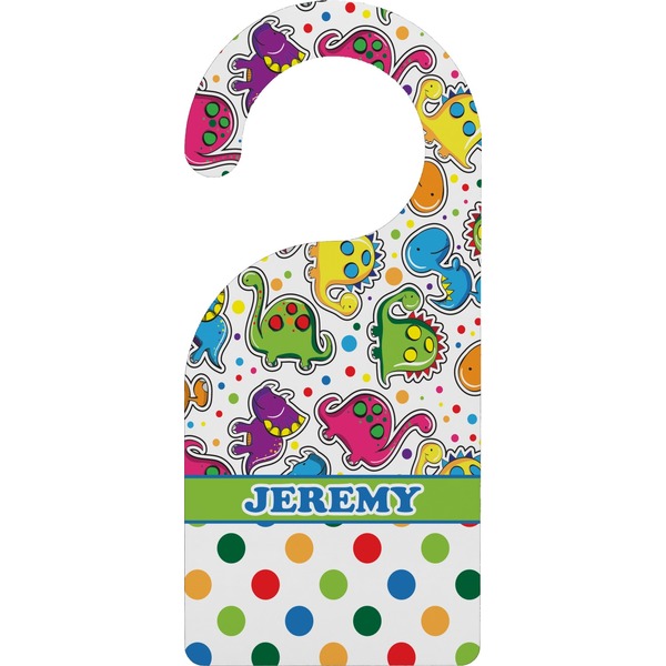 Custom Dinosaur Print & Dots Door Hanger (Personalized)