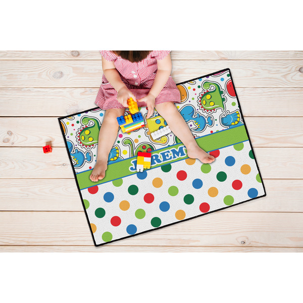 Dinosaur Print & Dots Door Mats - LIFESTYLE kid