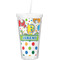 Dinosaur Print & Dots Double Wall Tumbler with Straw (Personalized)