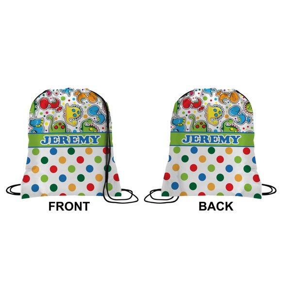 Dinosaur Print & Dots Drawstring Backpack