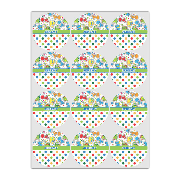 Dinosaur Print & Dots Drink Topper - Small - Set of 12