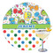 Dinosaur Print & Dots Printed Drink Topper - 3.5" (Personalized)