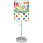Dinosaur Print & Dots 7" Drum Lamp with Shade Linen (Personalized)