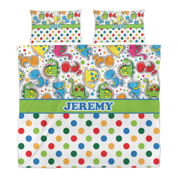 Dinosaur Print & Dots Duvet Cover Set - King - Alt Approval