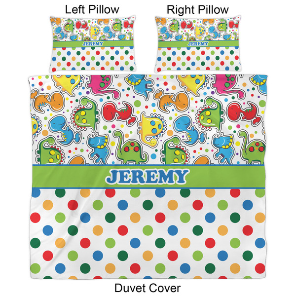 Dinosaur Print & Dots Duvet Cover Set - King - Approval