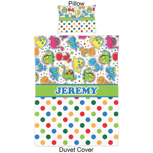 Dinosaur Print & Dots Duvet Cover Set - Twin - Approval