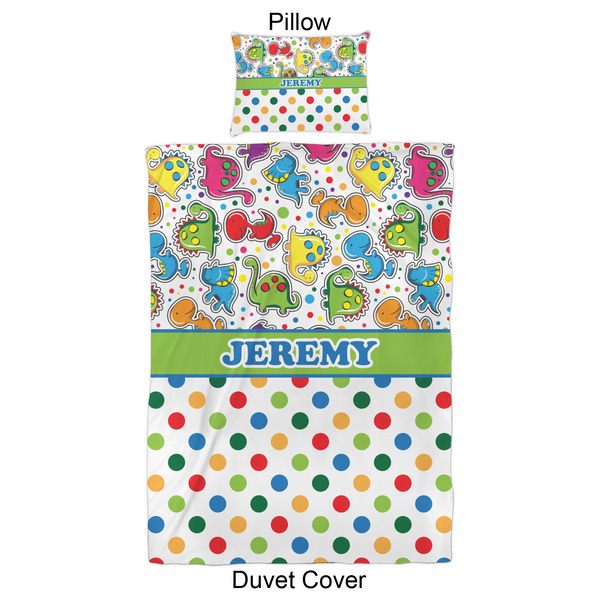 Dinosaur Print & Dots Duvet Cover Set - Twin XL - Approval