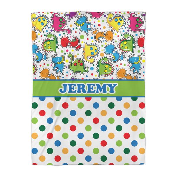 Dinosaur Print & Dots Duvet Cover - Twin XL - Front