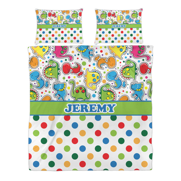 Dinosaur Print & Dots Duvet cover Set - Queen - Alt Approval