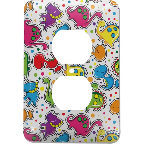 Custom Dinosaur Print & Dots Electric Outlet Plate