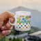 Dinosaur Print & Dots Espresso Cup - 3oz LIFESTYLE (new hand)
