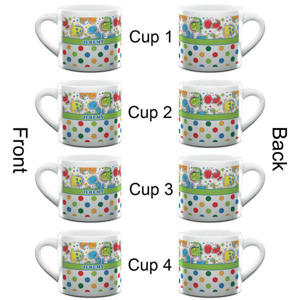 Dinosaur Print & Dots Espresso Cup - 6oz (Double Shot Set of 4) APPROVAL