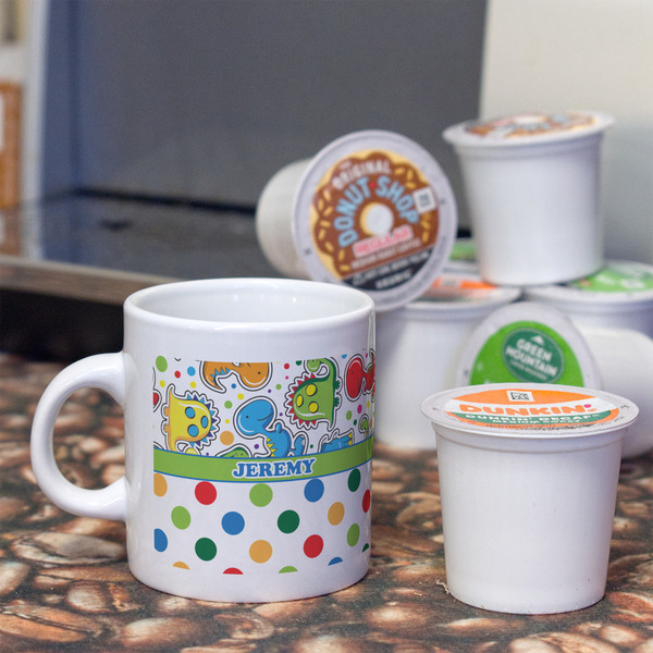 Dinosaur Print & Dots Espresso Cup - Single Lifestyle