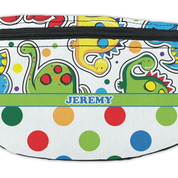 Dinosaur Print & Dots Fanny Pack - Closeup