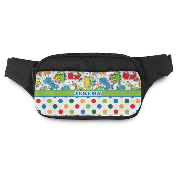 Custom Dinosaur Print & Dots Fanny Pack - Modern Style (Personalized)